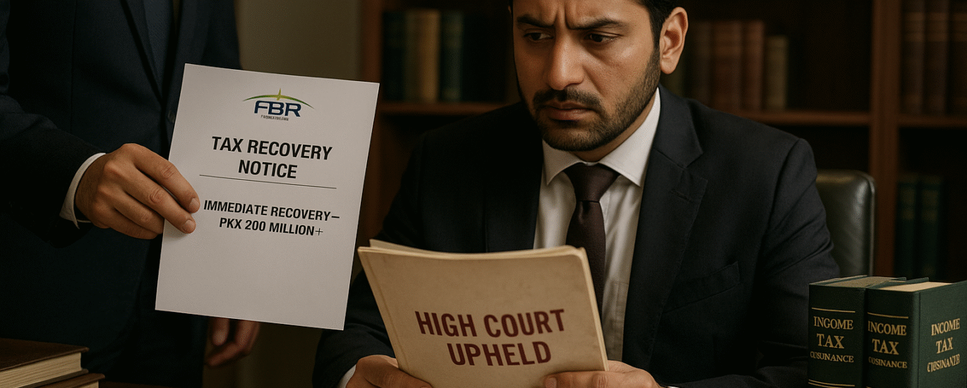 Pakistani businessman receives immediate tax recovery notice after High Court and appellate forums upheld demand under Section 138(3A).